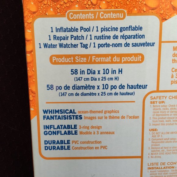 Kiddie Pool Banzai Paradise  Reef Pool New In Sealed Box 3 Rings - Picture 5 of 9